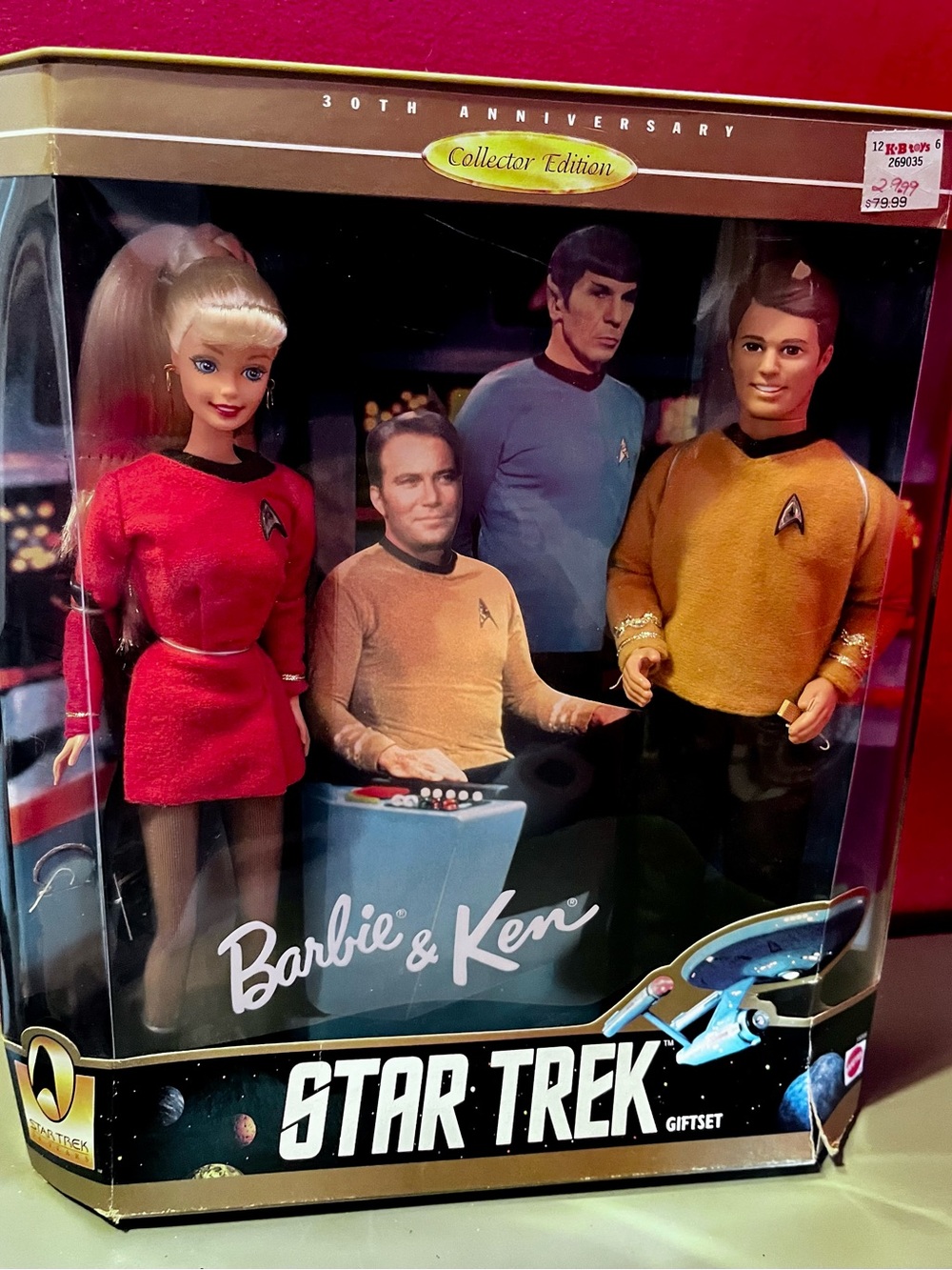 Mattel Barbie & Ken Star Trek Giftset Red and Gold Dolls
